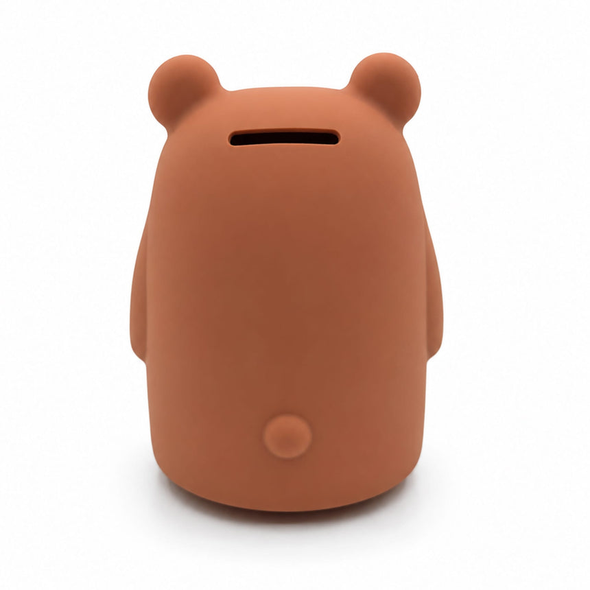 Tirelire en silicone – Ours – Cacao chaud-Milly Stone-MLS-SILBANK001-CLÉMENT