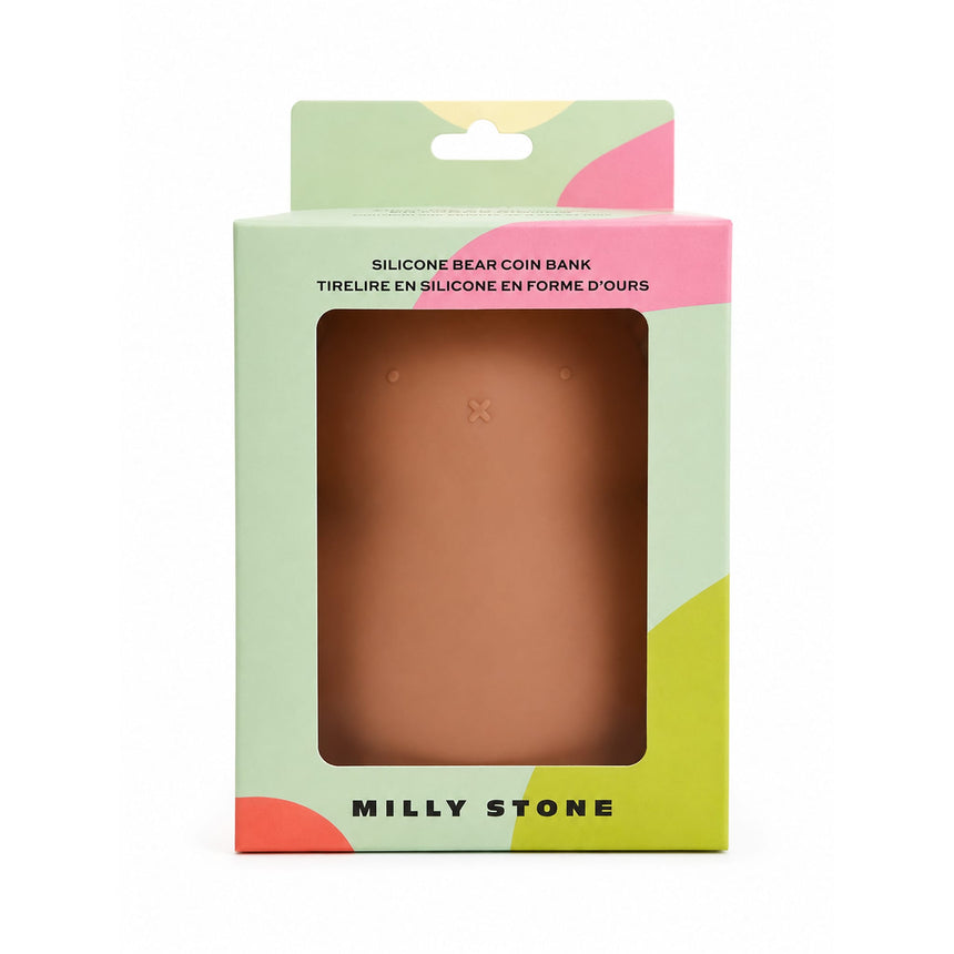 Tirelire en silicone – Ours – Cacao chaud-Milly Stone-MLS-SILBANK001-CLÉMENT