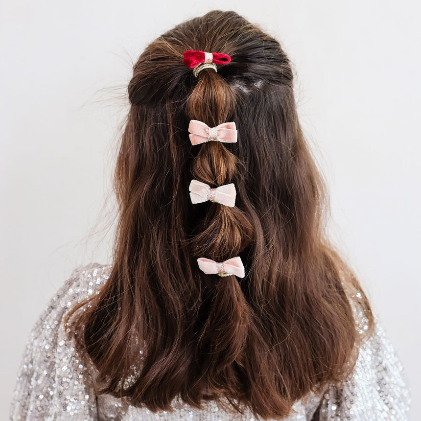 Élastiques à cheveux à nœuds en velours pailleté-Mimi Lula-MLU-192131-04-CLÉMENT