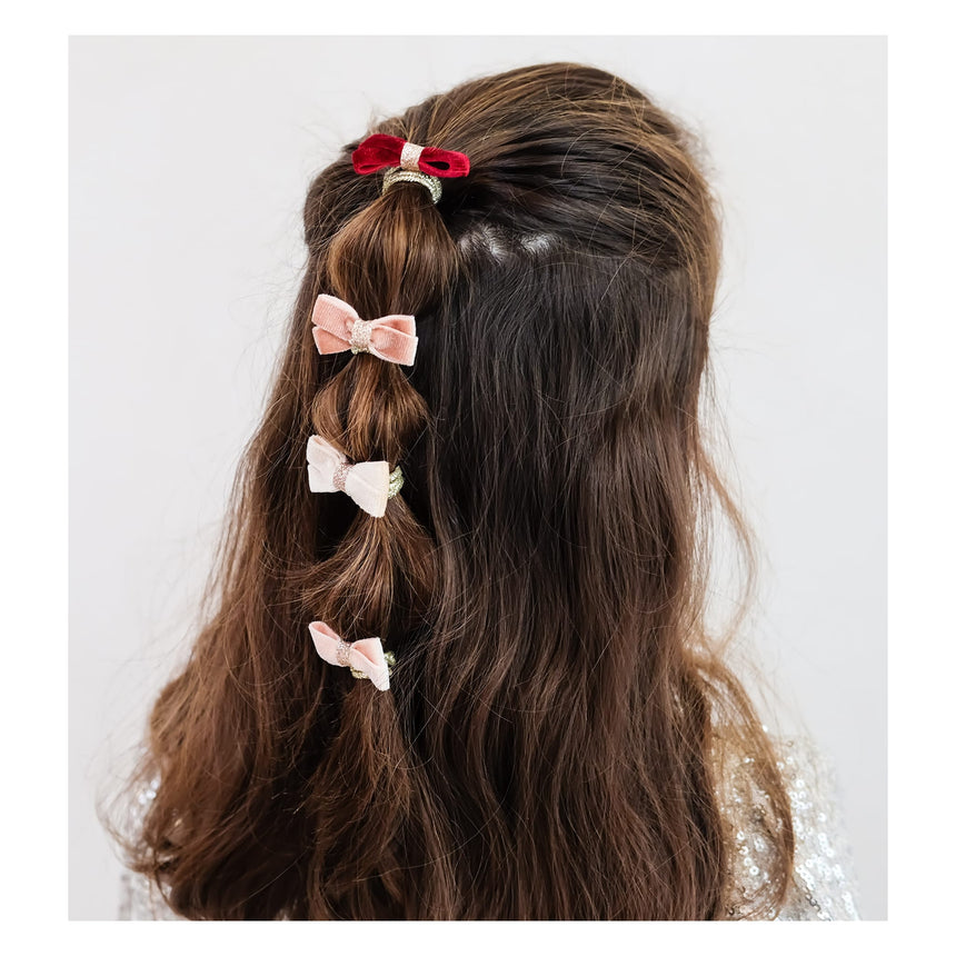Élastiques à cheveux à nœuds en velours pailleté-Mimi Lula-MLU-192131-04-CLÉMENT