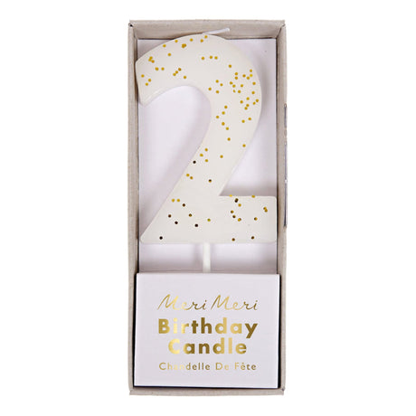 Bougie Numéro 2 Couleur Blanche-Meri Meri-MME-158401-CLÉMENT