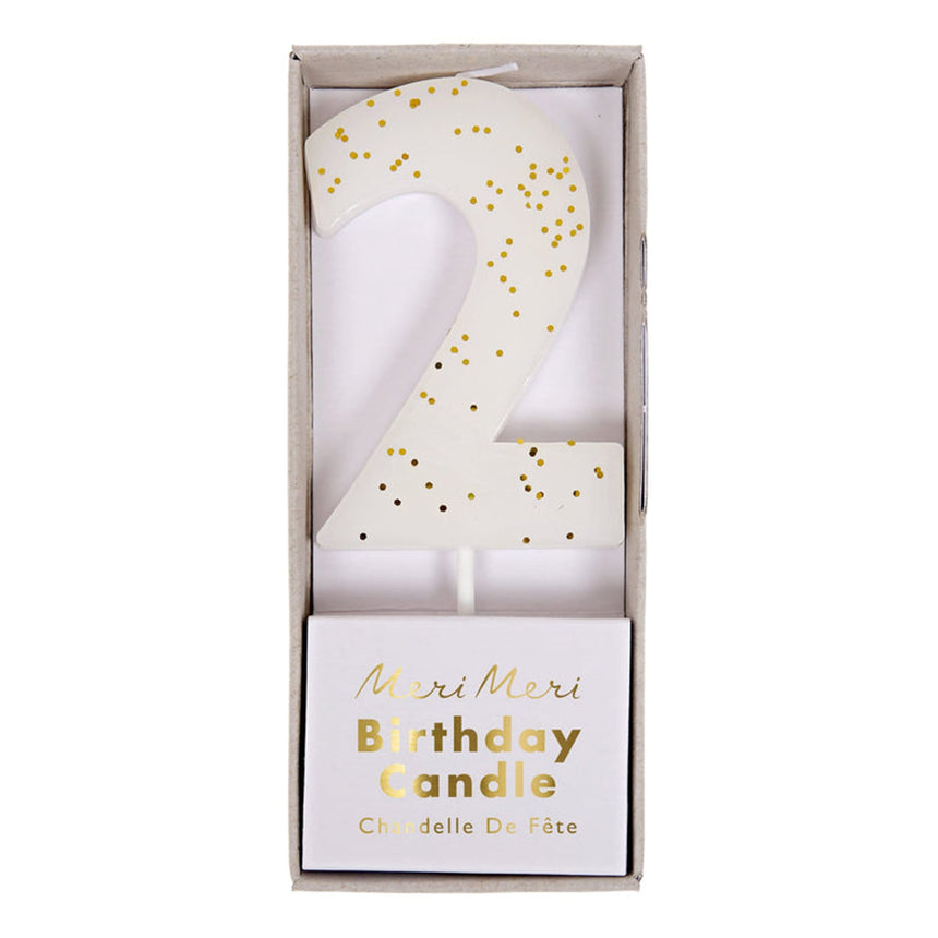 Bougie Numéro 2 Couleur Blanche-Meri Meri-MME-158401-CLÉMENT