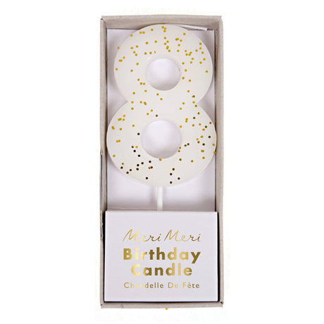 Bougie Numéro 8 Couleur Blanche-Meri Meri-MME-158455-CLÉMENT