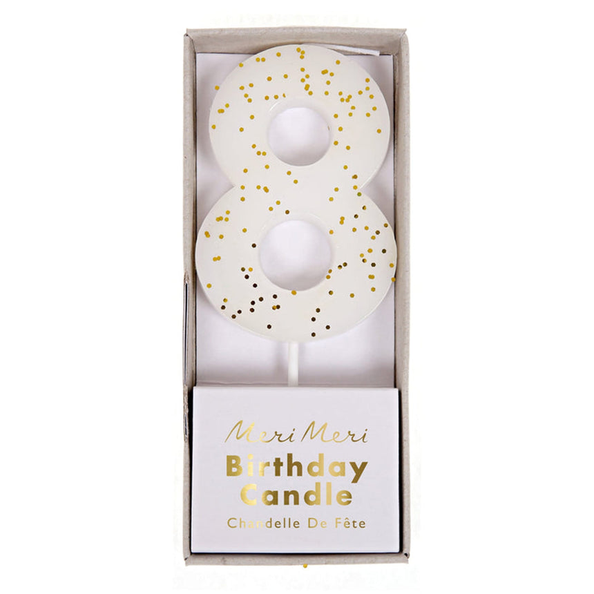 Bougie Numéro 8 Couleur Blanche-Meri Meri-MME-158455-CLÉMENT