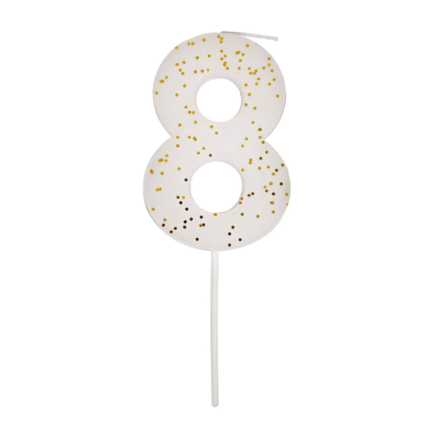 Bougie Numéro 8 Couleur Blanche-Meri Meri-MME-158455-CLÉMENT