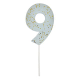 Bougie Numéro 9 - Bleu-Meri Meri-MME-158464-CLÉMENT