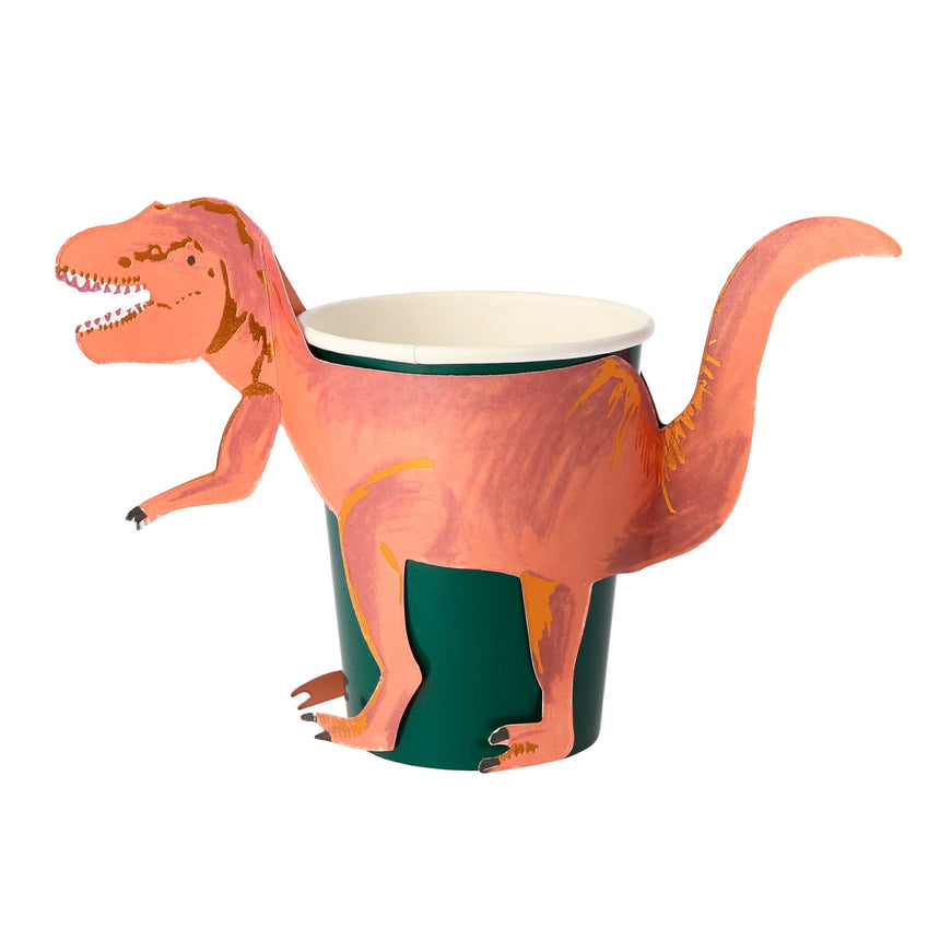 Verres de Carton T-Rex (8) - Dinosaure-Meri Meri-MME-202218-CLÉMENT