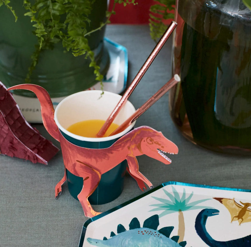 Verres de Carton T-Rex (8) - Dinosaure-Meri Meri-MME-202218-CLÉMENT