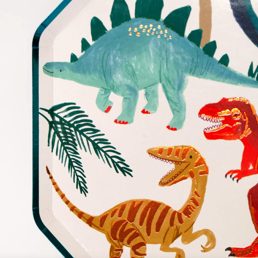 Assiettes de Carton (8) - Royaume Des Dinosaures-Meri Meri-MME-202239-CLÉMENT