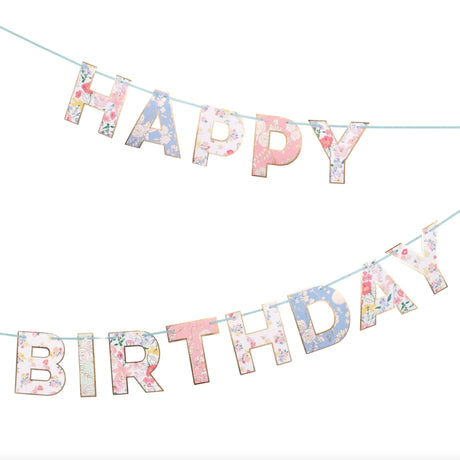 Guirlande Happy Birthday - Jardin Anglais Fleurs-Meri Meri-MME-205579-CLÉMENT