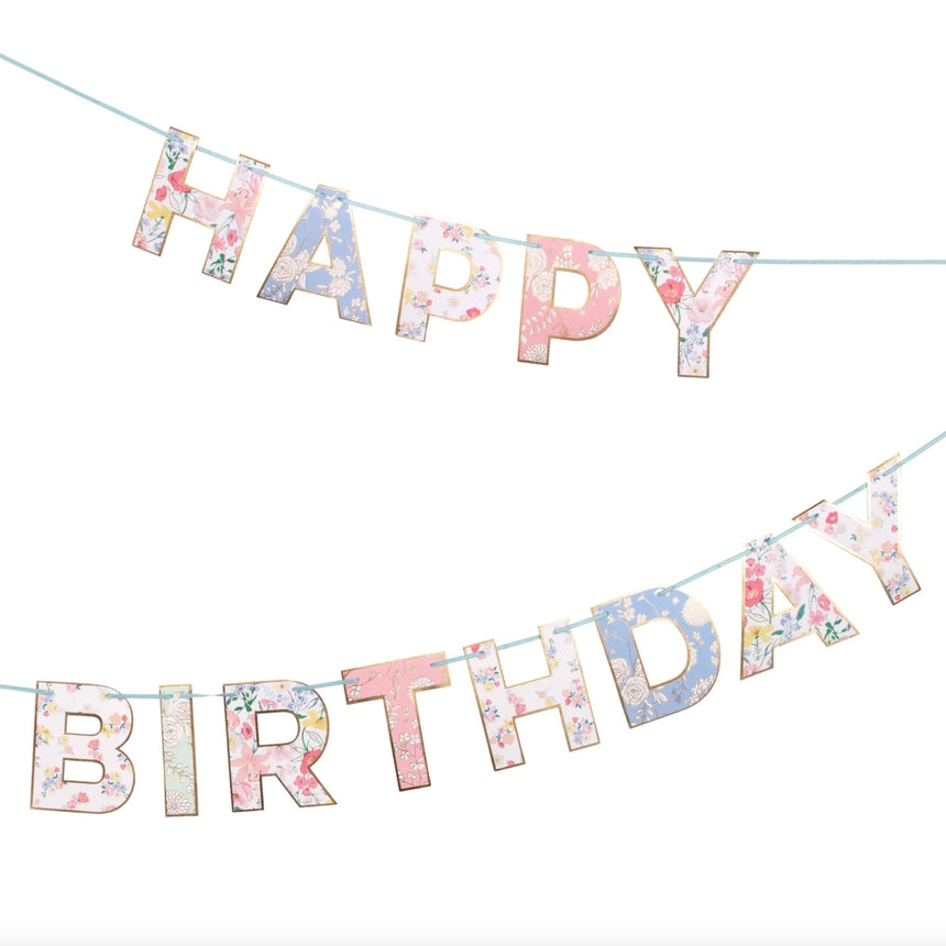 Guirlande Happy Birthday - Jardin Anglais Fleurs-Meri Meri-MME-205579-CLÉMENT
