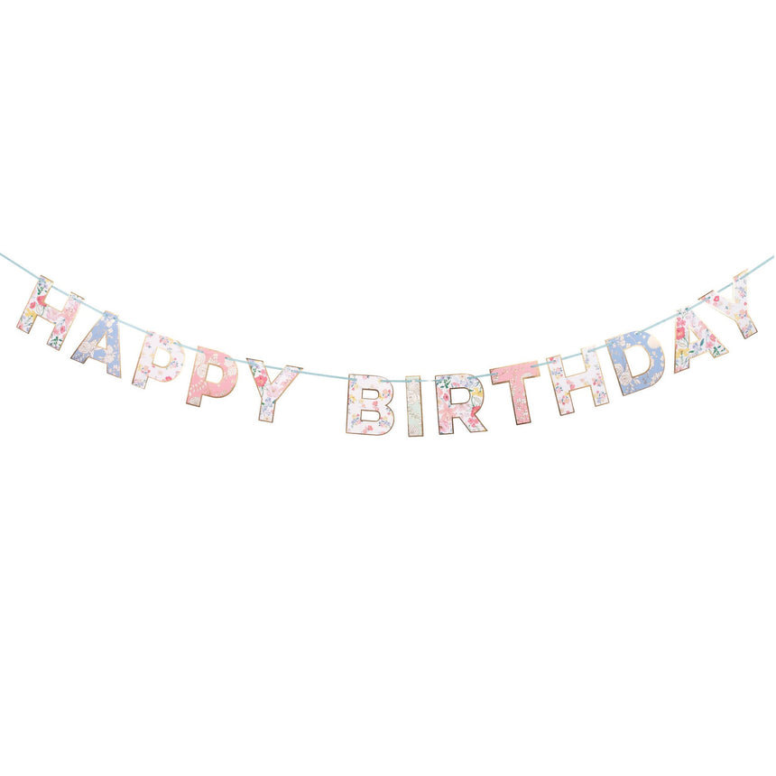 Guirlande Happy Birthday - Jardin Anglais Fleurs-Meri Meri-MME-205579-CLÉMENT