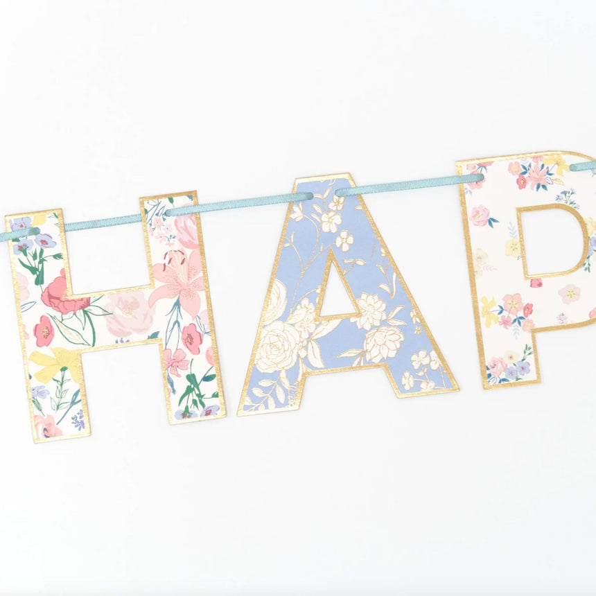 Guirlande Happy Birthday - Jardin Anglais Fleurs-Meri Meri-MME-205579-CLÉMENT