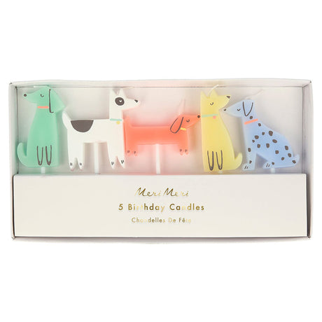 Bougies En Forme de Chien (5)-Meri Meri-MME-215812-CLÉMENT