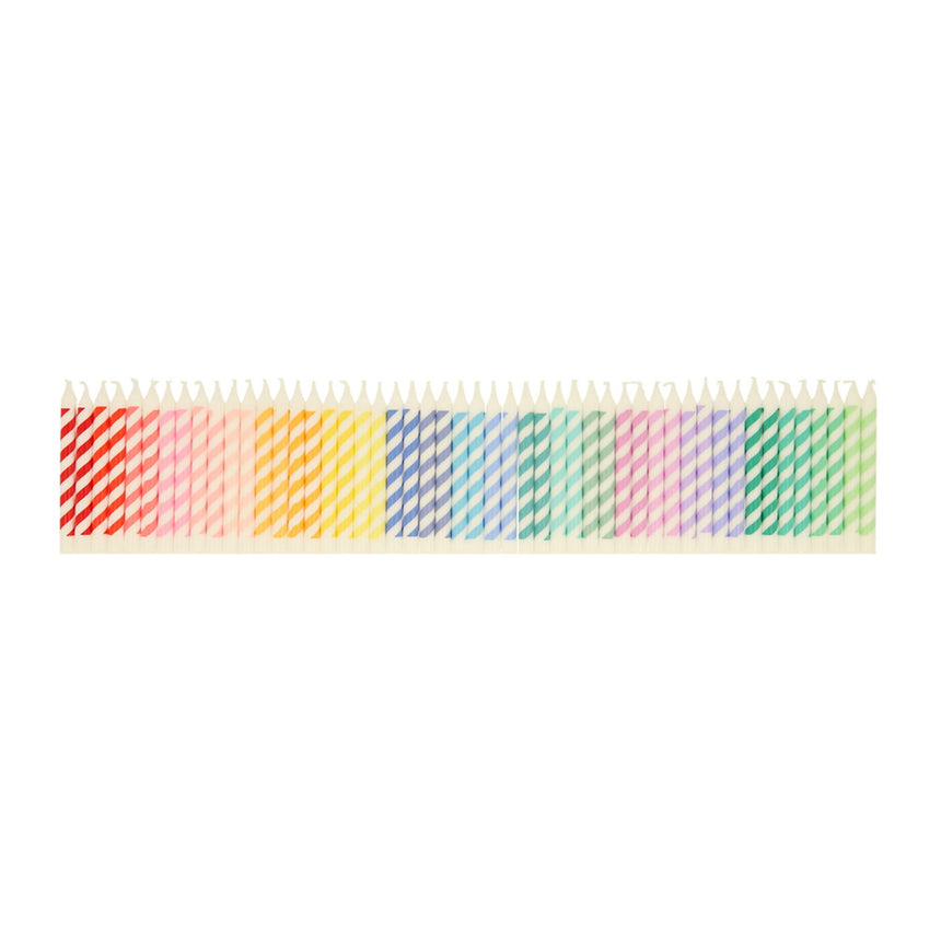 Mini Bougies (50) Rayées Arc-En-Ciel-Meri Meri-MME-271372-CLÉMENT