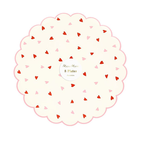 Assiettes à Dessert (8) - Motif Cœurs-Meri Meri-MME-273047-CLÉMENT