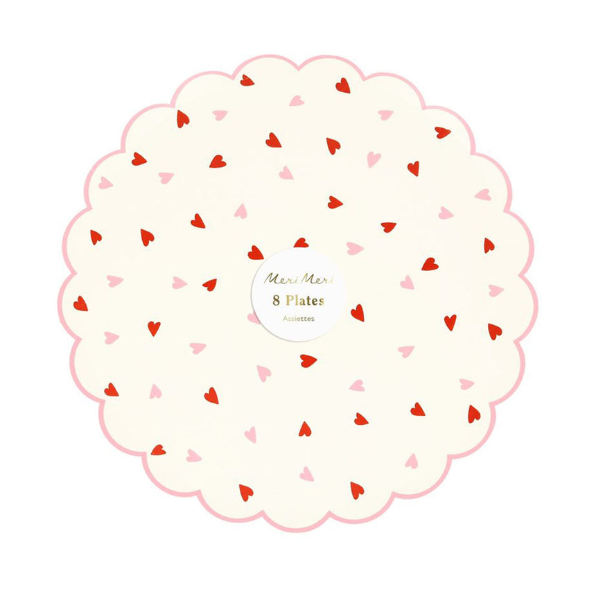 Assiettes à Dessert (8) - Motif Cœurs-Meri Meri-MME-273047-CLÉMENT