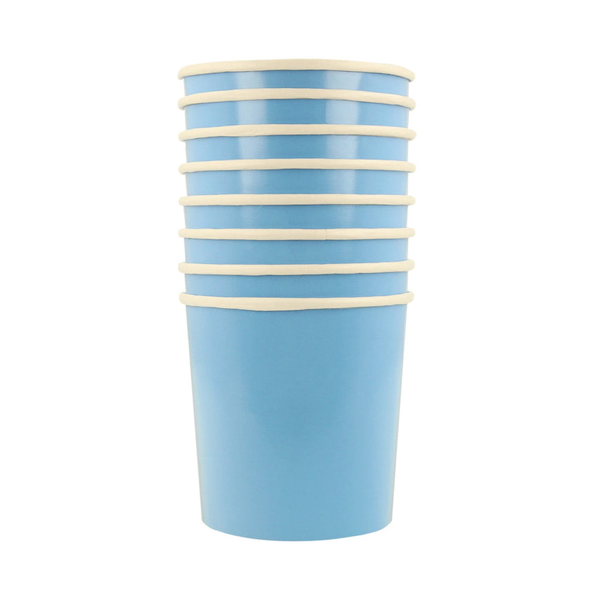 Verres en Carton (8) - Bleu Icônes-Meri Meri-MME-274595-CLÉMENT