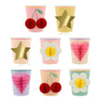 Verres de Carton Motifs Assortis Fleurs Icônes (8)-Meri Meri-MME-275513-CLÉMENT