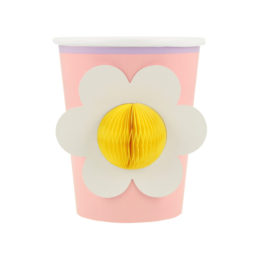 Verres de Carton Motifs Assortis Fleurs Icônes (8)-Meri Meri-MME-275513-CLÉMENT