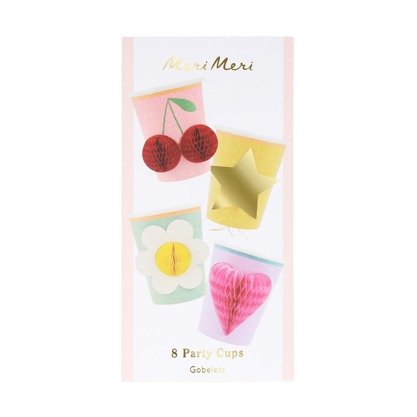 Verres de Carton Motifs Assortis Fleurs Icônes (8)-Meri Meri-MME-275513-CLÉMENT