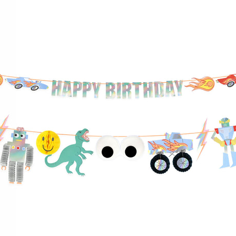 Guirlande en Papier Rétro Dinosaure-Meri Meri-MME-287403-CLÉMENT