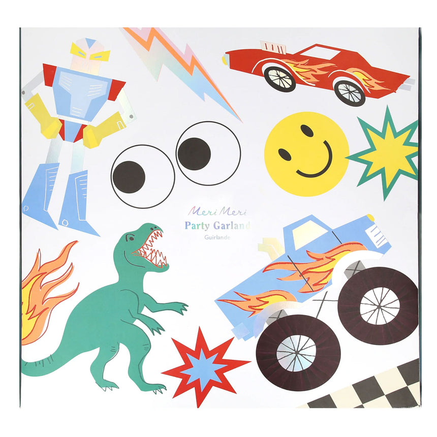 Guirlande en Papier Rétro Dinosaure-Meri Meri-MME-287403-CLÉMENT