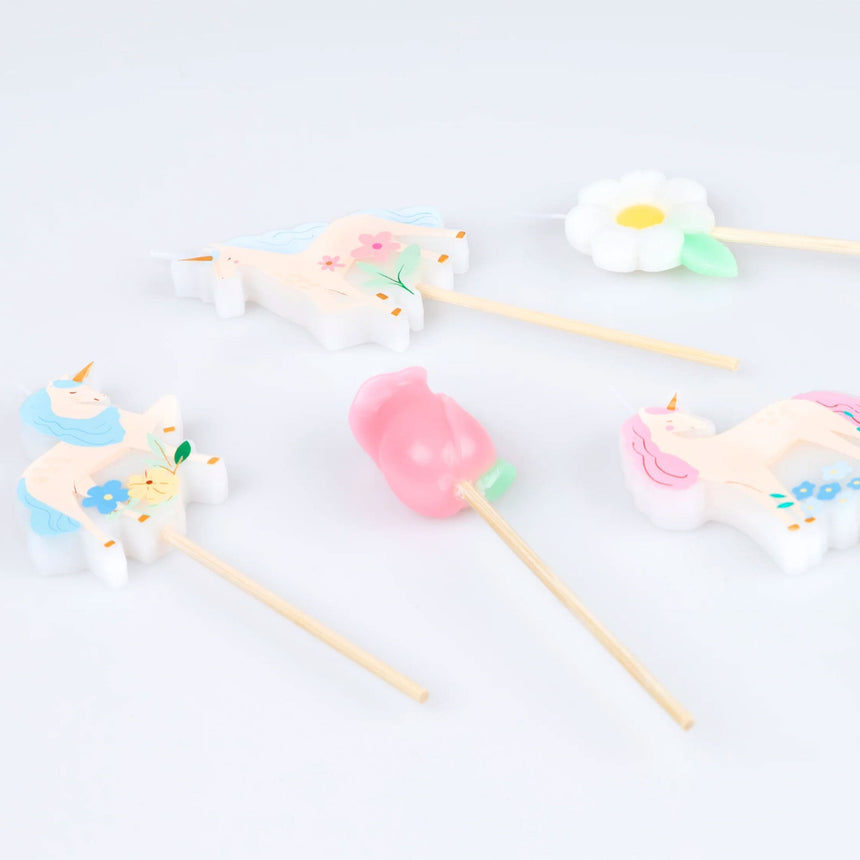 Bougies (5) Licornes-Meri Meri-MME-287880-CLÉMENT