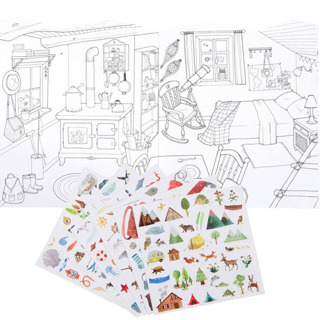 Cahier de Coloriage et D'Autocollants L'Explorateur-Moulin Roty-MRO-712605-CLÉMENT
