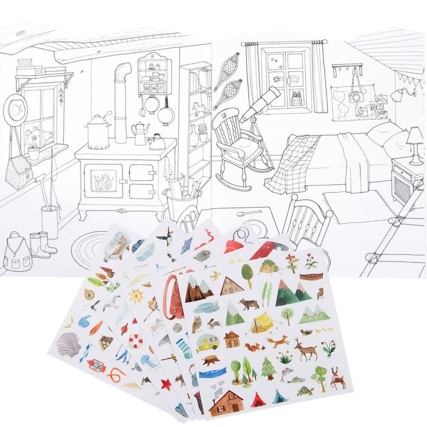 Cahier de Coloriage et D'Autocollants L'Explorateur-Moulin Roty-MRO-712605-CLÉMENT