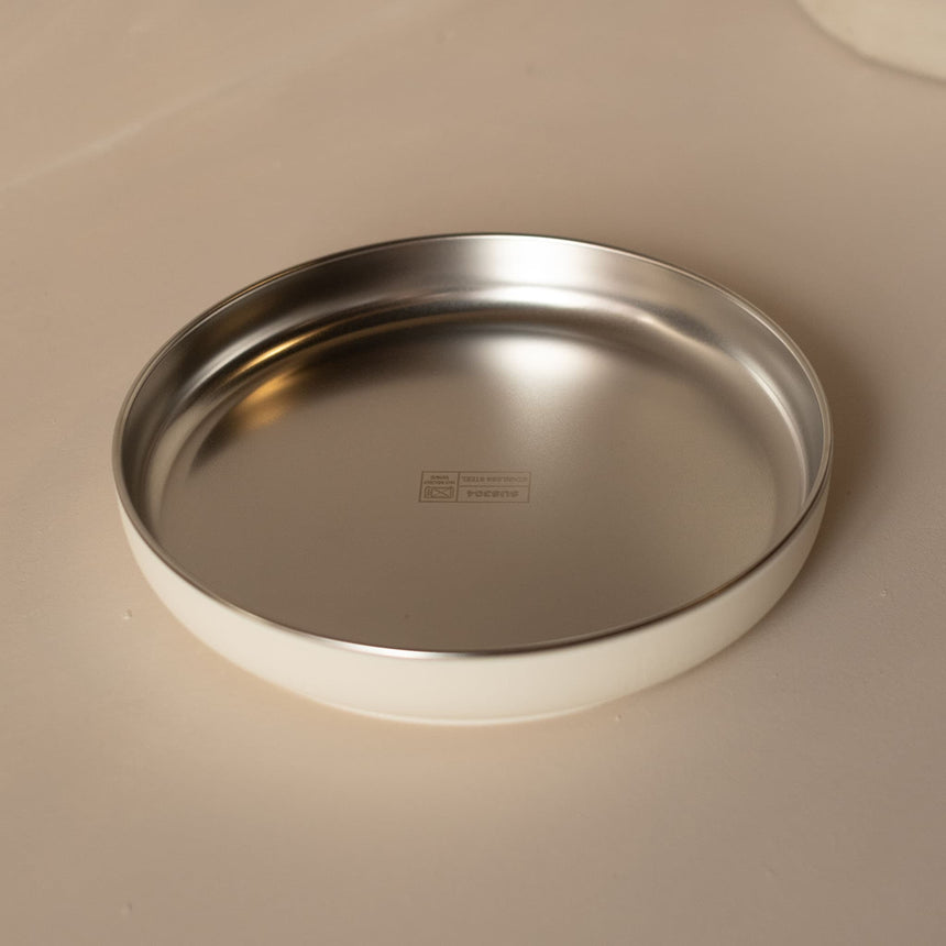 Assiette Stainless/silicone - Blanc Crème-Micasso-MSO-HAFARBLC-CLÉMENT