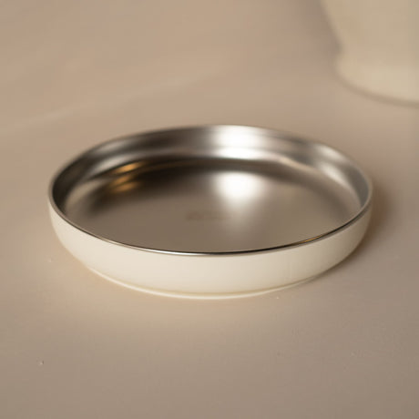 Assiette Stainless/silicone - Blanc Crème-Micasso-MSO-HAFARBLC-CLÉMENT