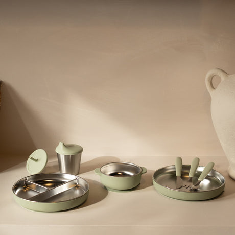 Assiette Stainless/silicone - Vert-Micasso-MSO-HAFARVRT-CLÉMENT