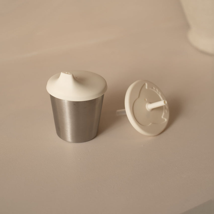 Gobelet 2en1 Stainless/Silicone - Crème-Micasso-MSO-HAFGOB2BLC-CLÉMENT