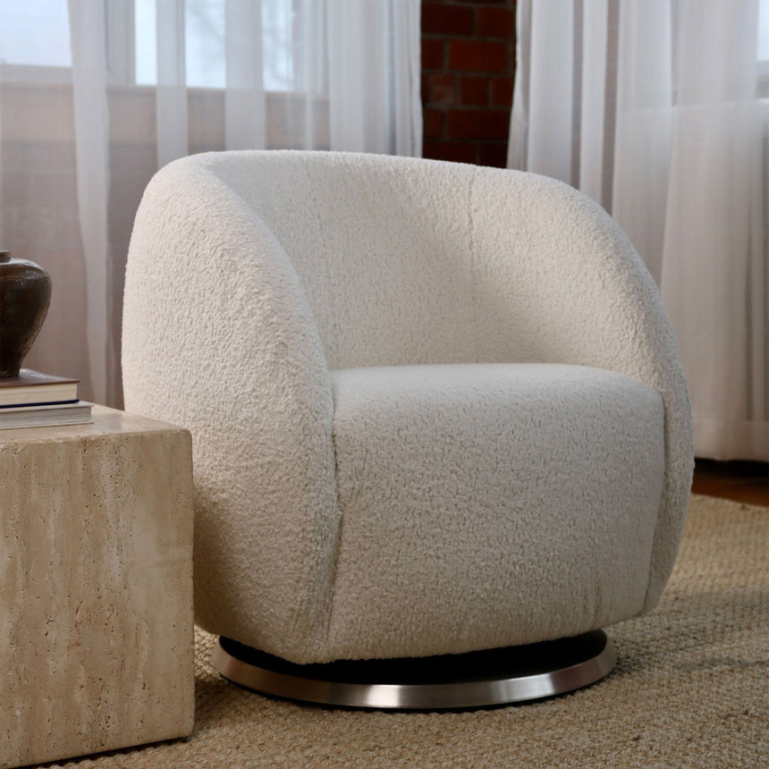 Fauteuil Berçant et Pivotant Gem - Sheepskin / Or-Monte-MTE-GEM-SHEEP-OR-CLÉMENT