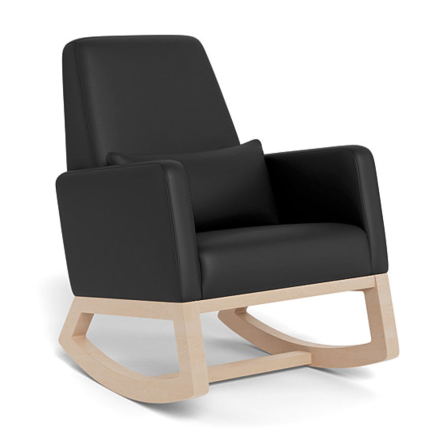 Chaise Berçante Joya - Cuir Noir / Bois Érable-Monte-MTE-JOYA-BLACK-N-CLÉMENT