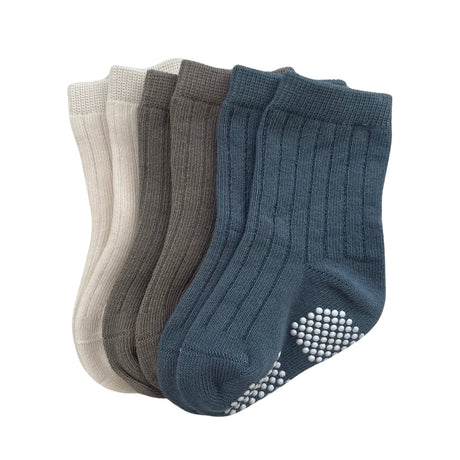 Bas (3) Gris Bleu Pointures 6-36mois-Mini et toi-MTI-BAS01BL-CLÉMENT