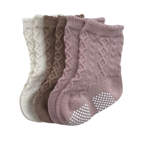Bas (3) Beige Rose 6-36mois-Mini et toi-MTI-BAS02RS-CLÉMENT