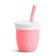 Verre en Silicone avec Paille 4oz - Corail-Munchkin-MUN-17777-CLÉMENT