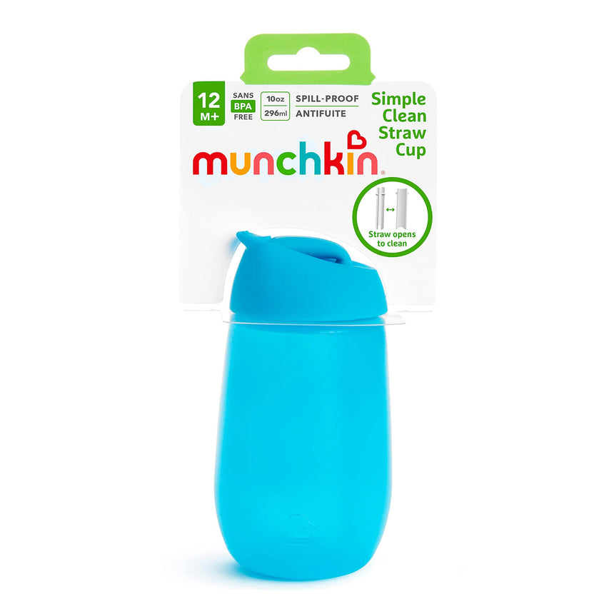 Gobelet avec Paille Simple Clean™ 10oz - Bleu-Munchkin-MUN-21424-CLÉMENT