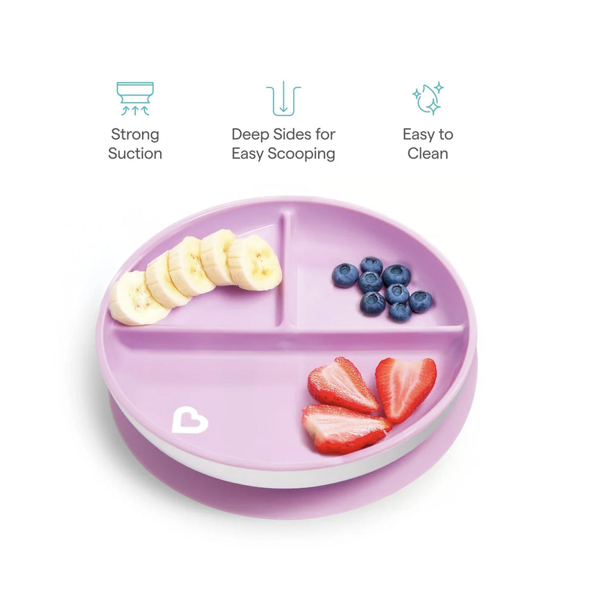 Assiette à Compartiment Ventouse - Vert-Munchkin-MUN-28296-VERT-CLÉMENT