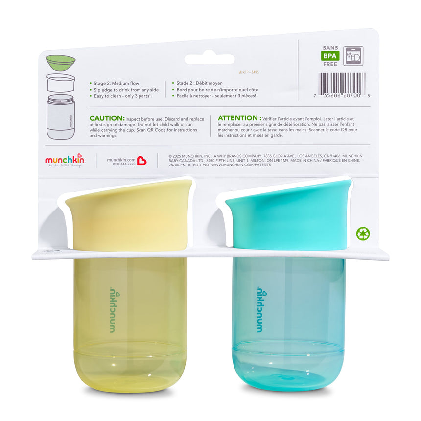 Tasse Gobelets Miracle 360° 10 oz (2) - Bleu/Jaune-Munchkin-MUN-28700P-CLÉMENT