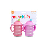 Gobelets d’Apprentissage Click Lock à Bec Résistant aux Morsures 8 oz (2) - Rose/Mauve-Munchkin-MUN-28717P-CLÉMENT