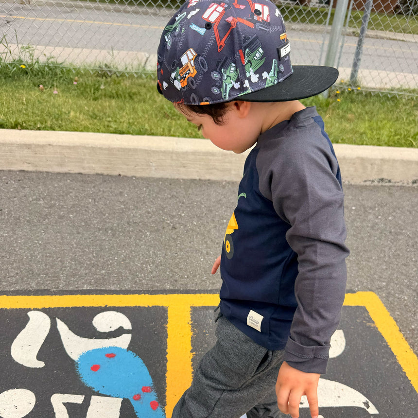 T-shirt Raglan Camion Dino 2-8ans-Camp by Birdz-NAS-CLSPKB393-DB-CLÉMENT