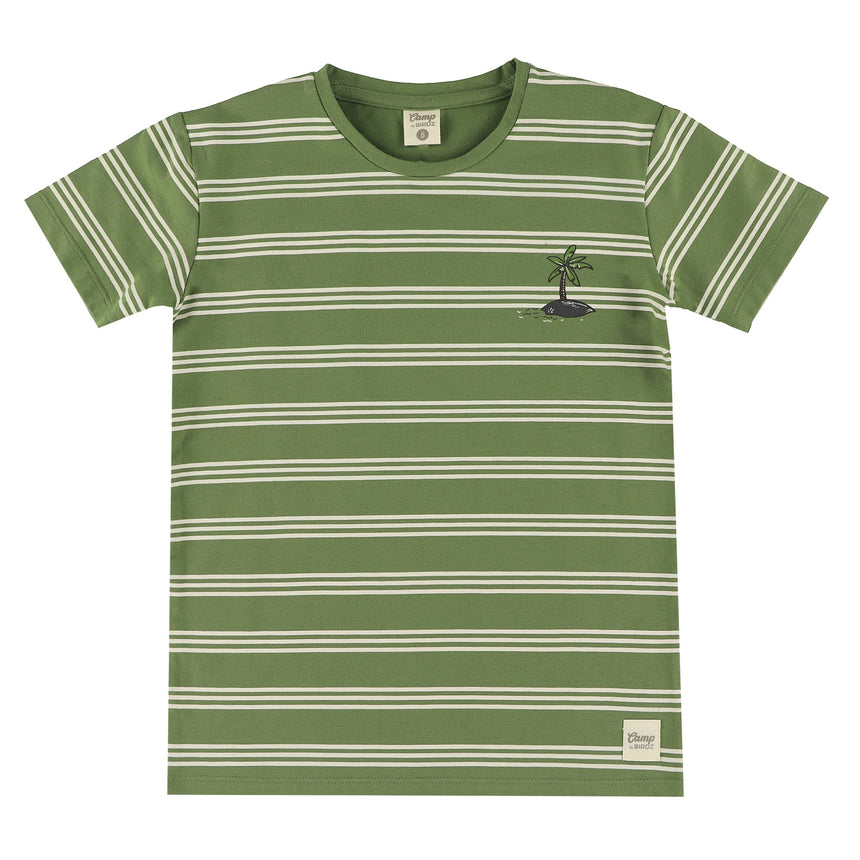 T-shirt Rayé Ile 2-8ans-Camp by Birdz-Vert-2-NAS-CLSPKB670-DI-CLÉMENT