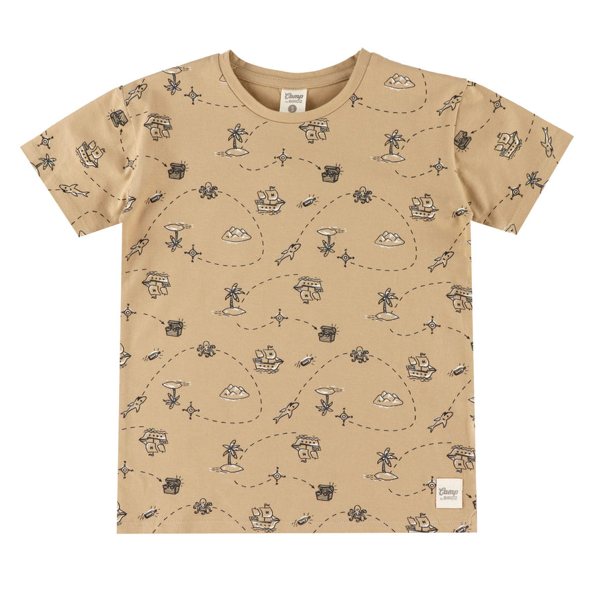 T-shirt Chasses Aux Trésor 2-8ans-Camp by Birdz-Taupe-2-NAS-CLSPKB670-TR-CLÉMENT