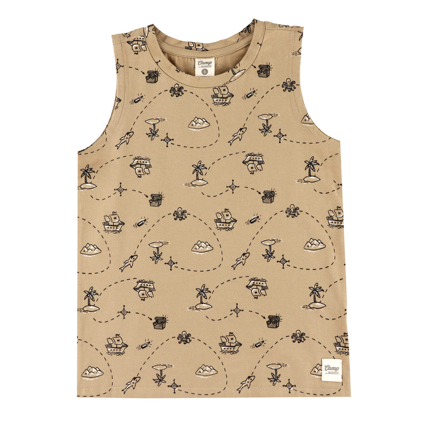 Camisole Chasses Aux Trésor 2-8ans-Camp by Birdz-Taupe-2-NAS-CLSPKB671-TR-CLÉMENT