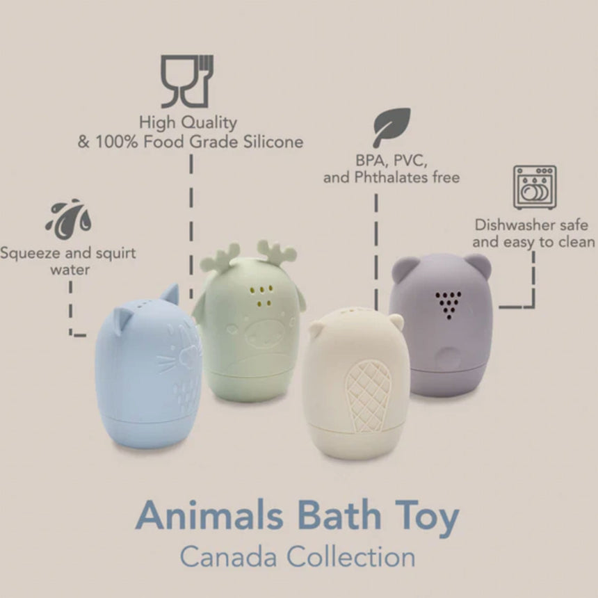 Jouets de Bain Animaux (4) Collection Canada - Dans La Nature-Nouka-NOU-CA01-CLÉMENT