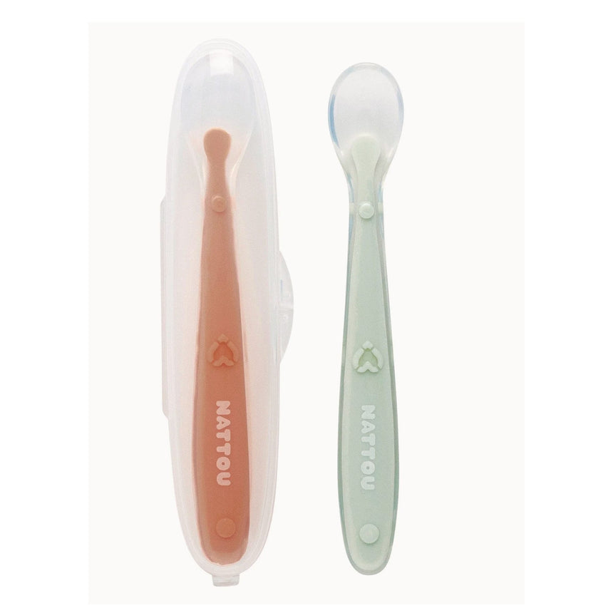 Ensemble de 2 cuillères en silicone avec étui - Vert-Nattou-NTT-544876834-CLÉMENT