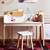 Bureau De Travail Brooklyn - Blanc/ Naturel-Oeuf-OEU-1BD01-CLÉMENT